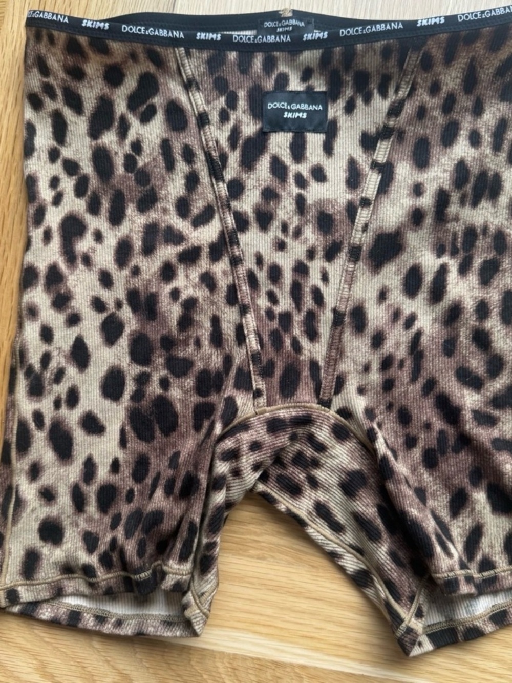 Dolce & Gabbana Leopard Print Skims Briefs - Tan & Black